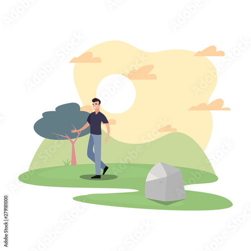 man character in the park outdoor