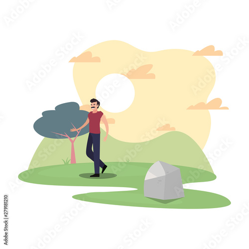 man character in the park outdoor