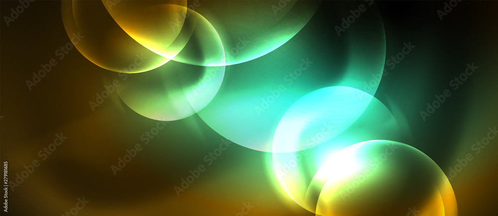 Shiny neon circles abstract background Shiny neon circles abstract background