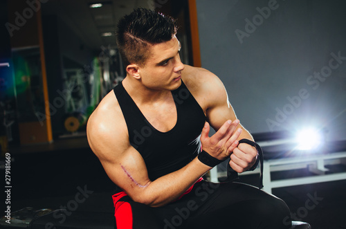 sports lifestyle, more muscular body.sports lifestyle, more muscular body. the man is engaged in fitness