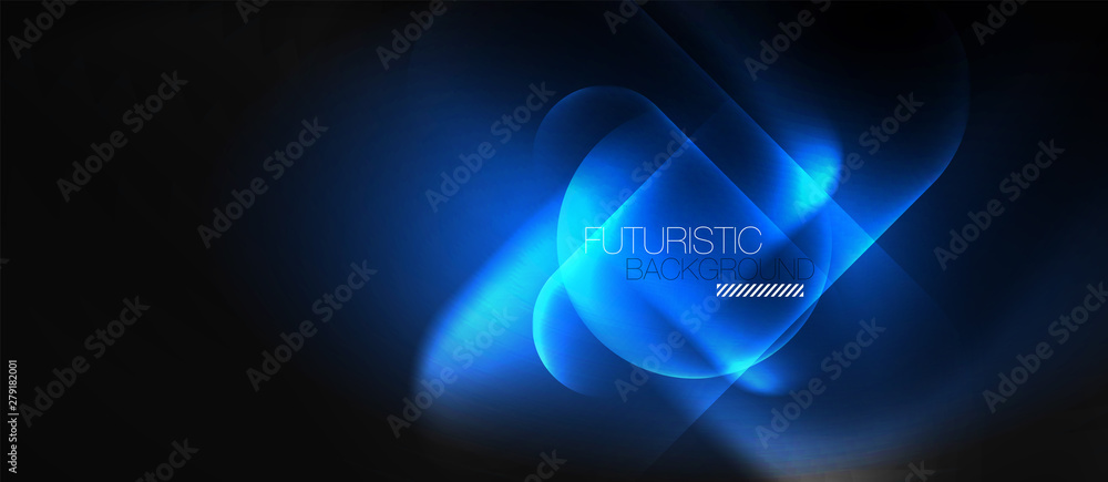 Neon glowing techno lines, hi-tech futuristic abstract background template Neon glowing techno lines, hi-tech futuristic abstract background template
