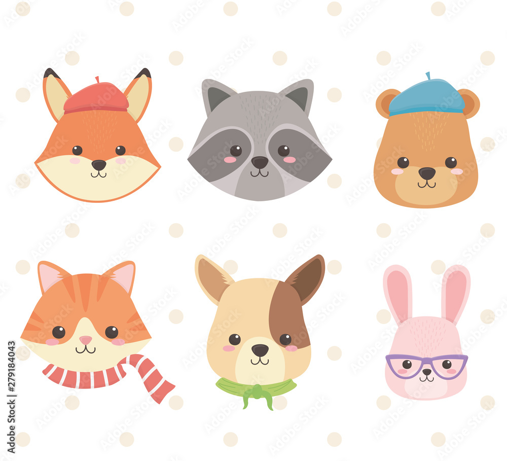 cute and little animals group characters cute and little animals group characters