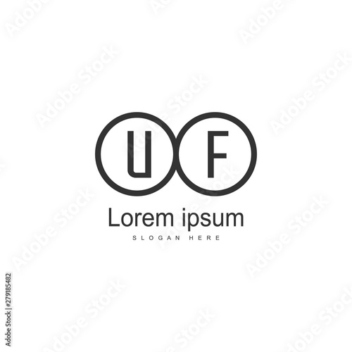 UF Letter Logo Design. Creative Modern UF Letters Icon Illustration