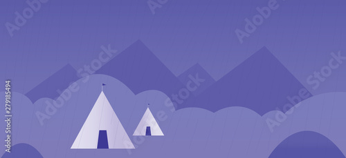 camping illustration in flat style