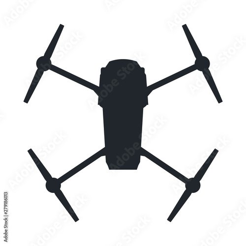 Drone or Quadcopter with camera for photography or video surveillance. 