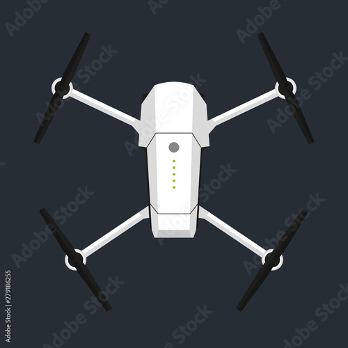 Drone or Quadcopter with camera for photography or video surveillance. 
