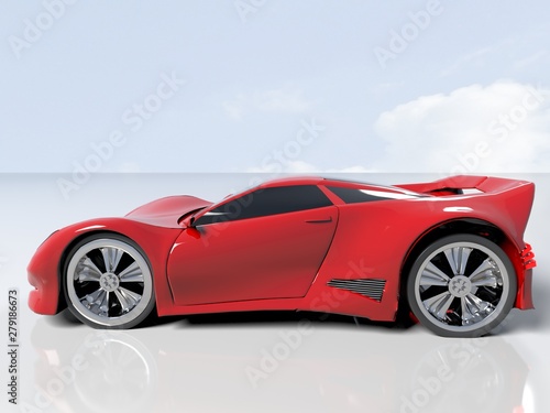 Modern red sports car ,3d ,render. © Optinik