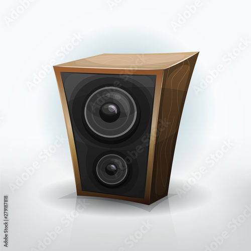 RVB de baseCartoon Woofer/ Illustration of a funny design cartoon woofer amplifier icon bumping