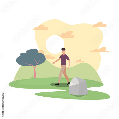 man character in the park outdoor