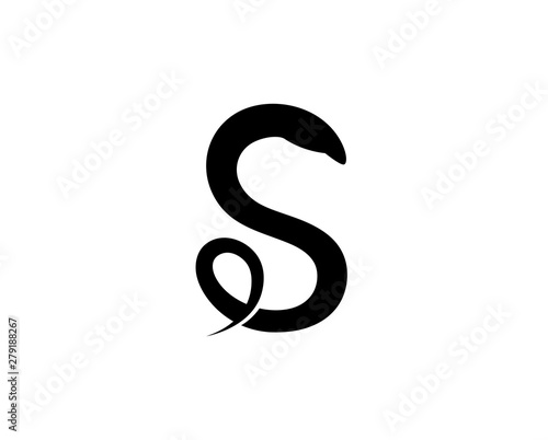 Creative Black Snake Logo Design Vector Symbol Illustration