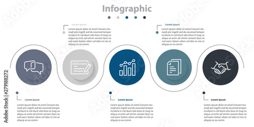 infographic timeline colorful abstract, infographic 5 step