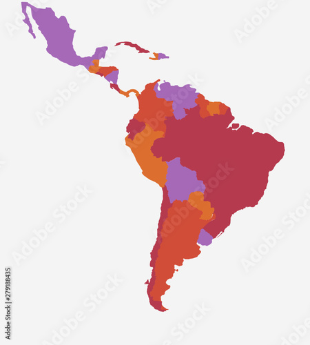 South America Map - High detailed isolated vector illustration