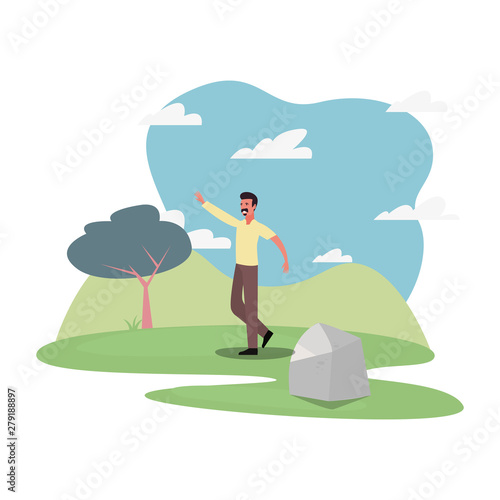 man character in the park outdoor
