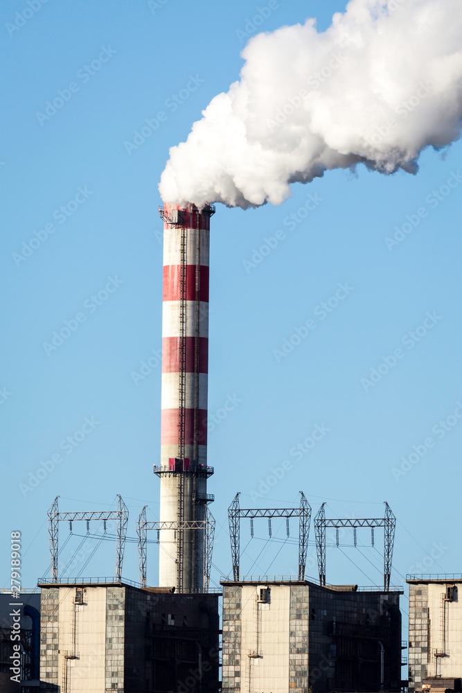 chimneys of combined heat and power station