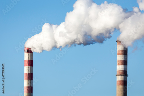 Obraz na plátně chimneys of combined heat and power station