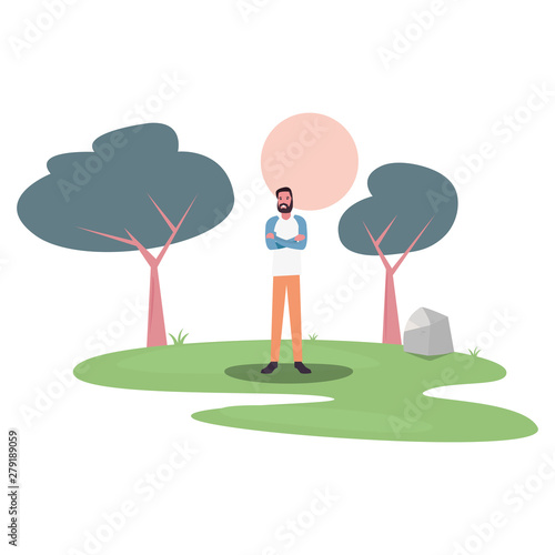 man character in the park outdoor