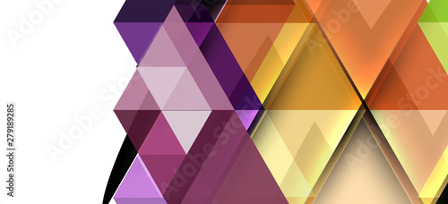 Colorful repeating triangles modern geometric in contemporary style on white background. Abstract geometric shape. Modern stylish texture