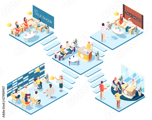 Talk Show Isometric Composition