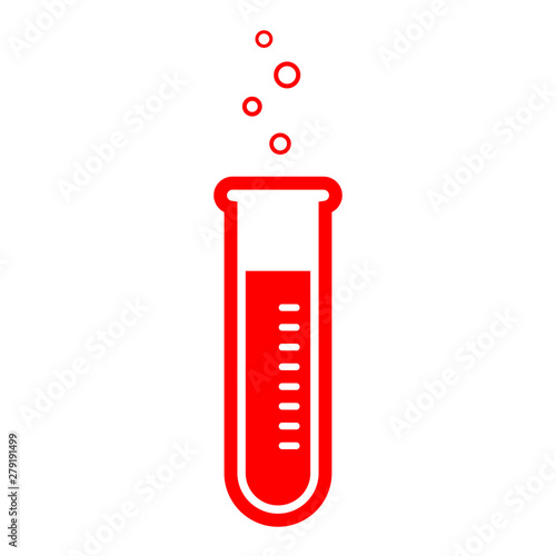 Red laboratory flask vector icon