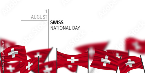 Swiss national day vector. Swiss independence day.
