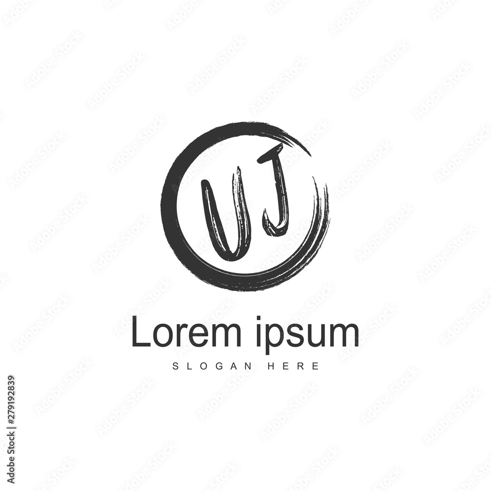 UJ Letter Logo Design. Creative Modern UJ Letters Icon Illustration