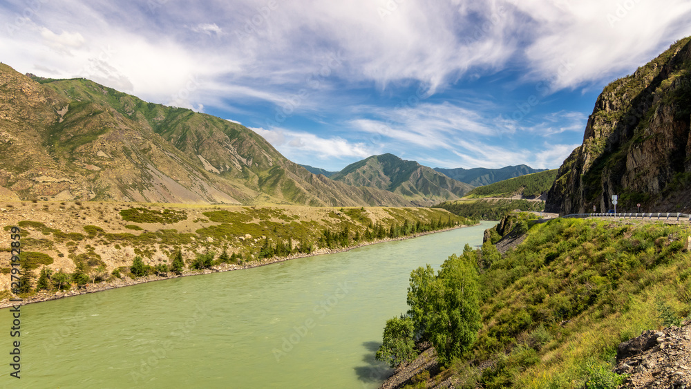 Fototapeta premium Chuiskii mountain river Chuya, Altai, Russia, June