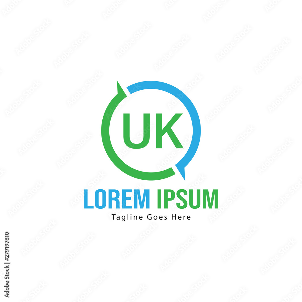 UK Letter Logo Design. Creative Modern UK Letters Icon Illustration UK Letter Logo Design. Creative Modern UK Letters Icon Illustration