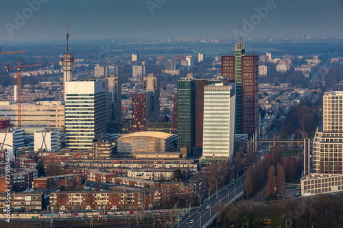 aerial view on the Beatrixkwartier area in The Hague