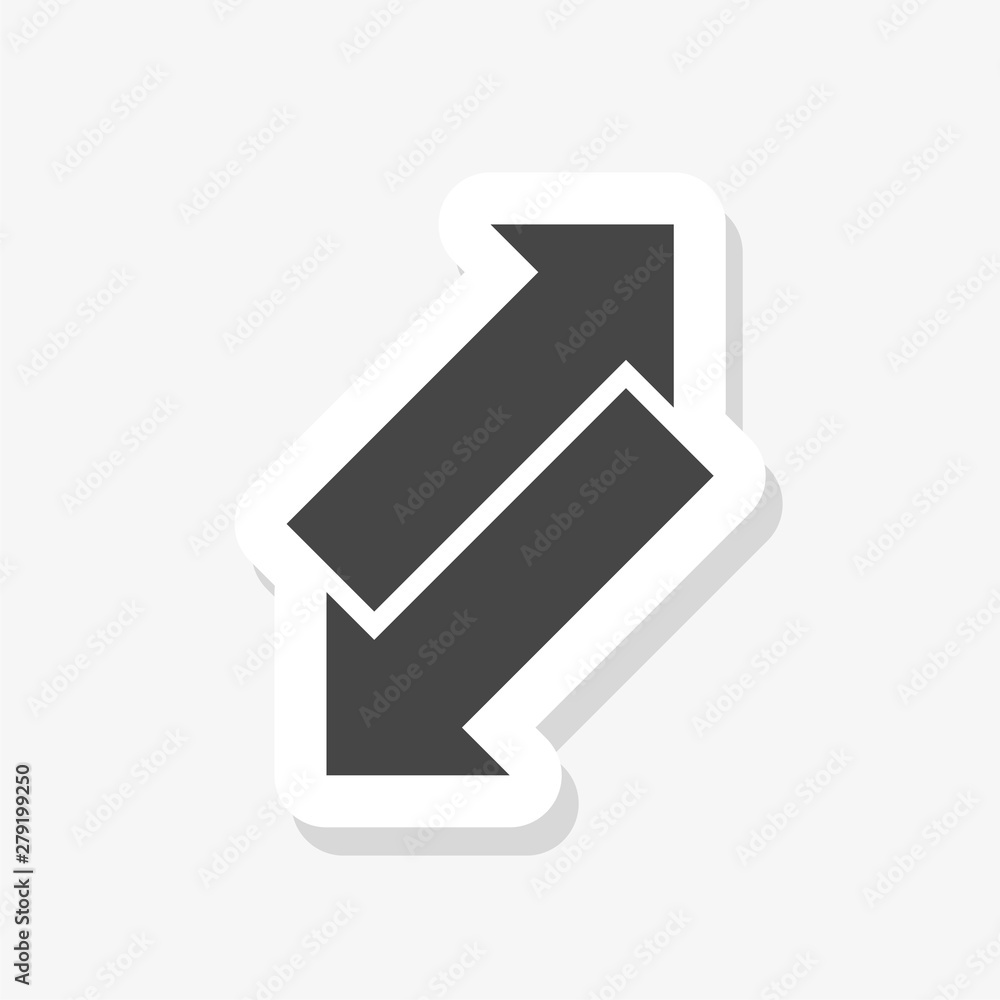 Exchange sticker isolated on white background. Exchange icon simple sign Exchange sticker isolated on white background. Exchange icon simple sign