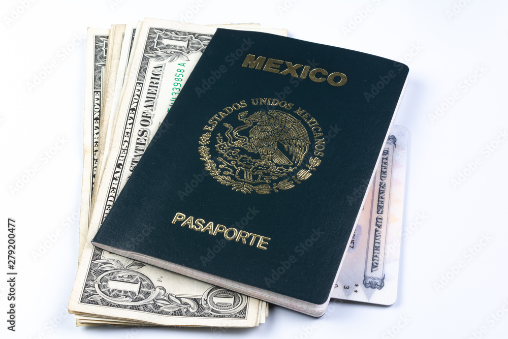 Mexican passport and some dollars Mexican passport and some dollars