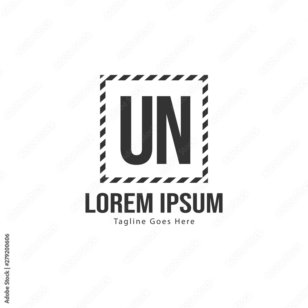 Obraz premium UN Letter Logo Design. Creative Modern UN Letters Icon Illustration