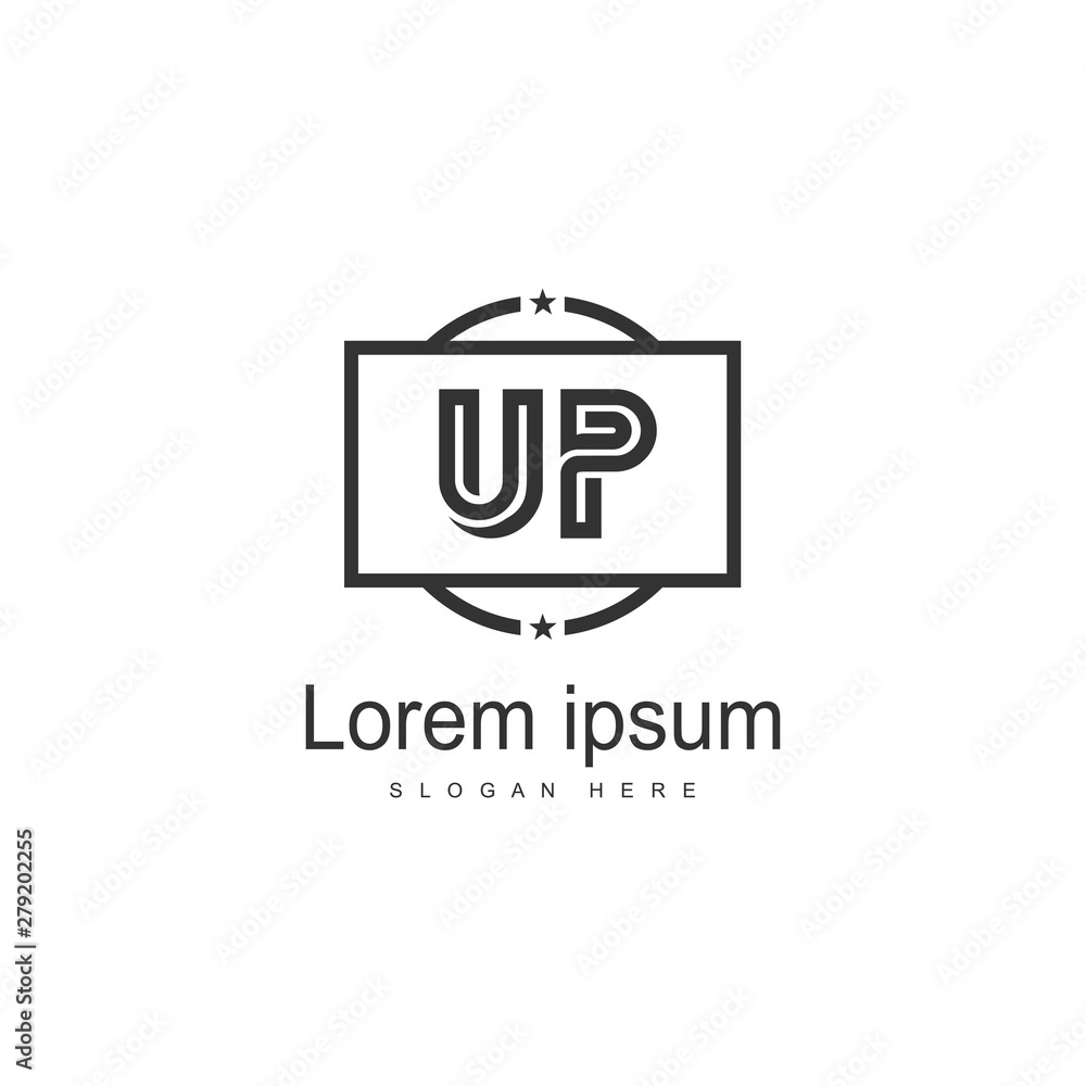 UP Letter Logo Design. Creative Modern UP Letters Icon Illustration