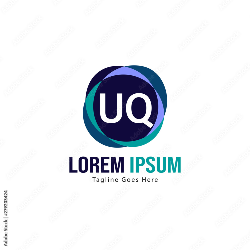 UQ Letter Logo Design. Creative Modern UQ Letters Icon Illustration