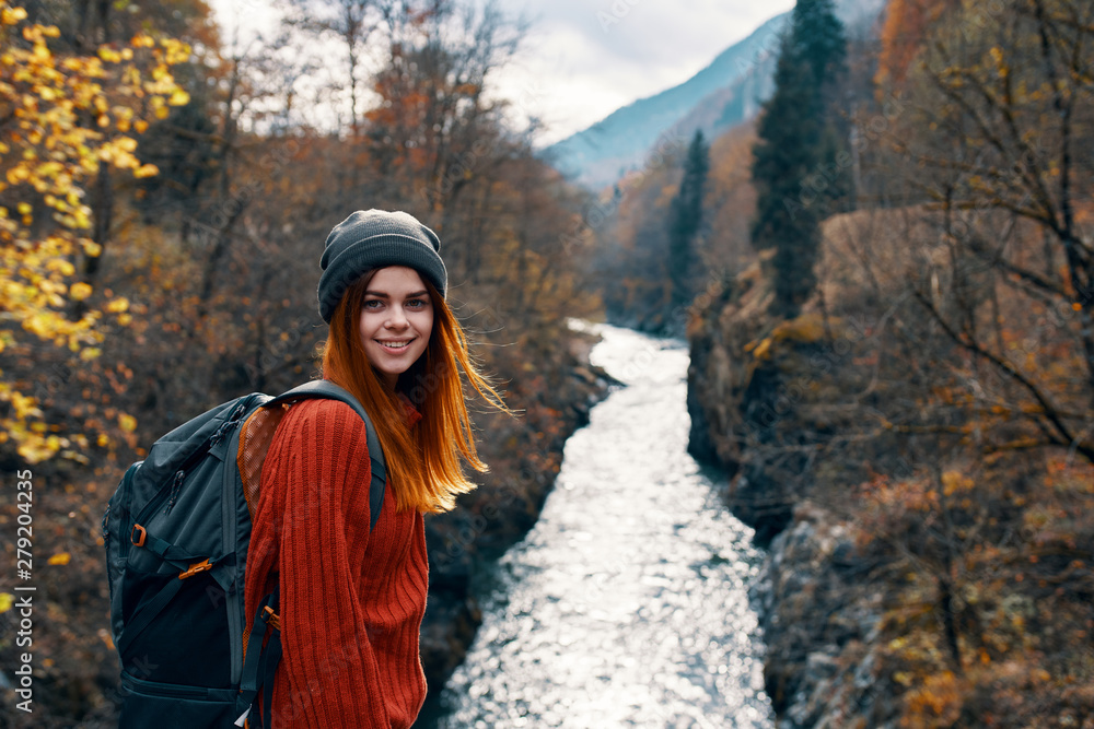 portrait of young woman in winter forest portrait of young woman in winter forest