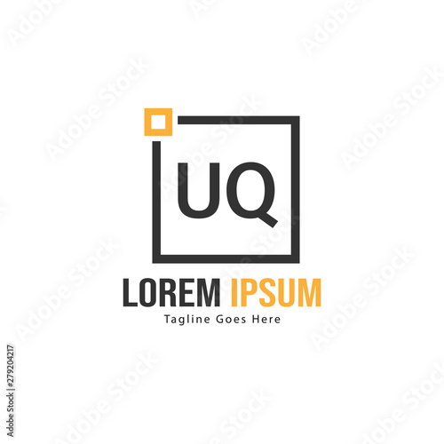 UQ Letter Logo Design. Creative Modern UQ Letters Icon Illustration