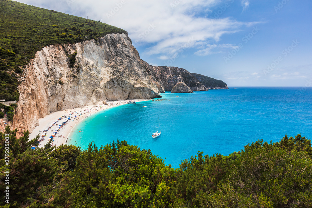 Azure seaside view of Lefkada island Azure seaside view of Lefkada island