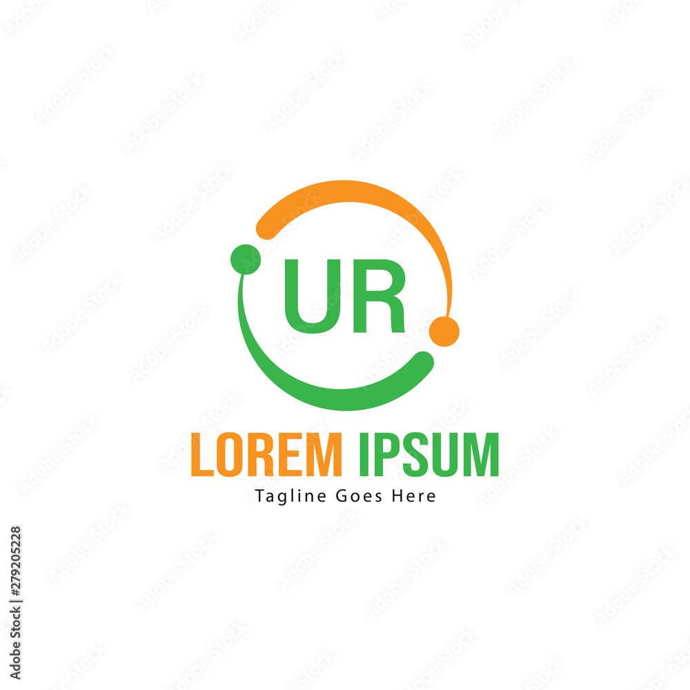 Fototapeta premium UR Letter Logo Design. Creative Modern UR Letters Icon Illustration