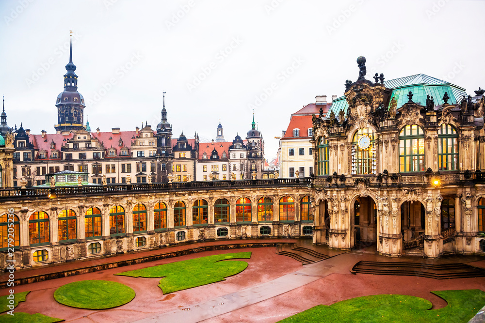 Zwinger Palace in historical center of the old city of Dresden. Saxony, Germany.