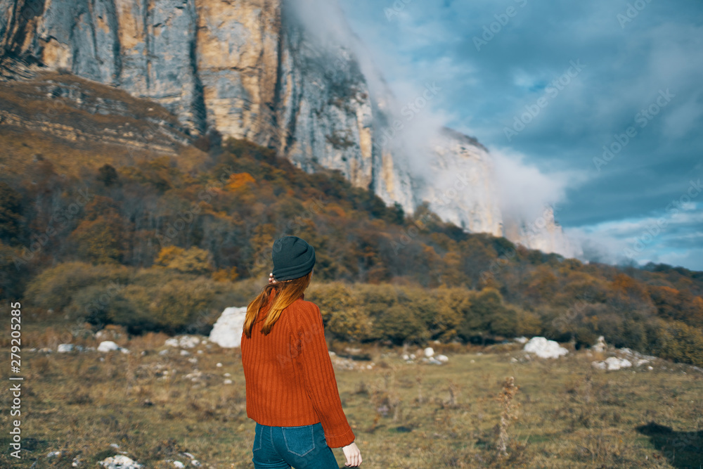 hiker on top of mountain