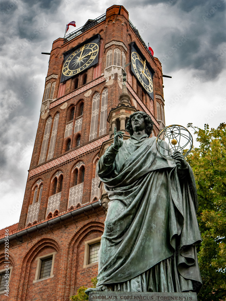 Monument of astronomer Nicolaus Copernicus, Torun, Poland
