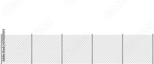 Metallic chain fence. vector illustration