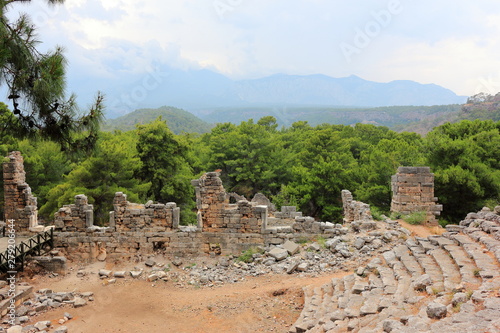Old amphitheater. Ruins of the ancient town at Phaselis, Turkey.
