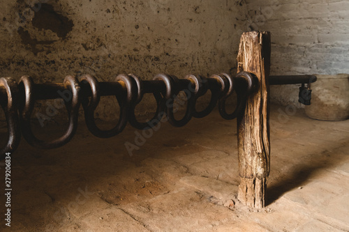 Slavery shackles in Hacienda San Jose, Chincha, Peru photo