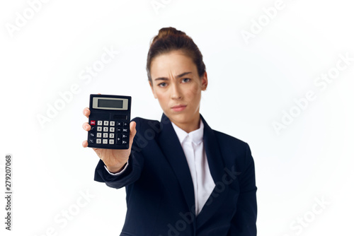 business woman with calculator