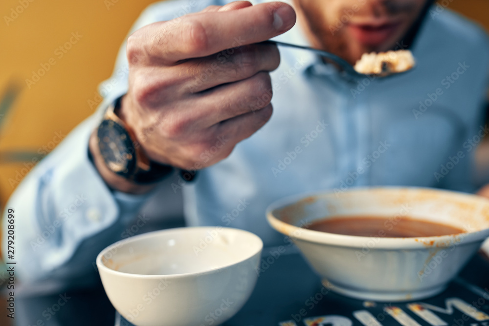 man with cup of coffee in hands man with cup of coffee in hands
