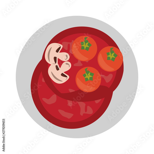 Tasty barbecue grilled food cartoon