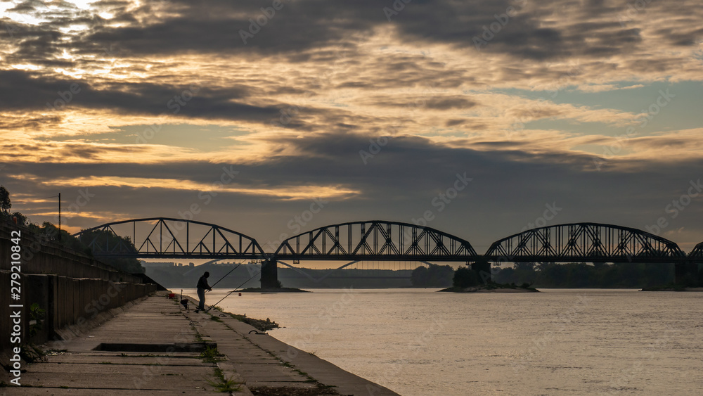 Bridge on Vistula River in Torun. Kuyavian-Pomeranian, Poland.