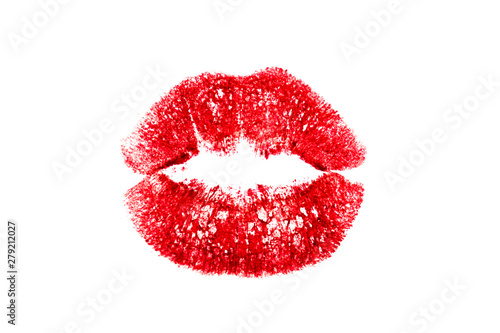 red kiss isolated on white background