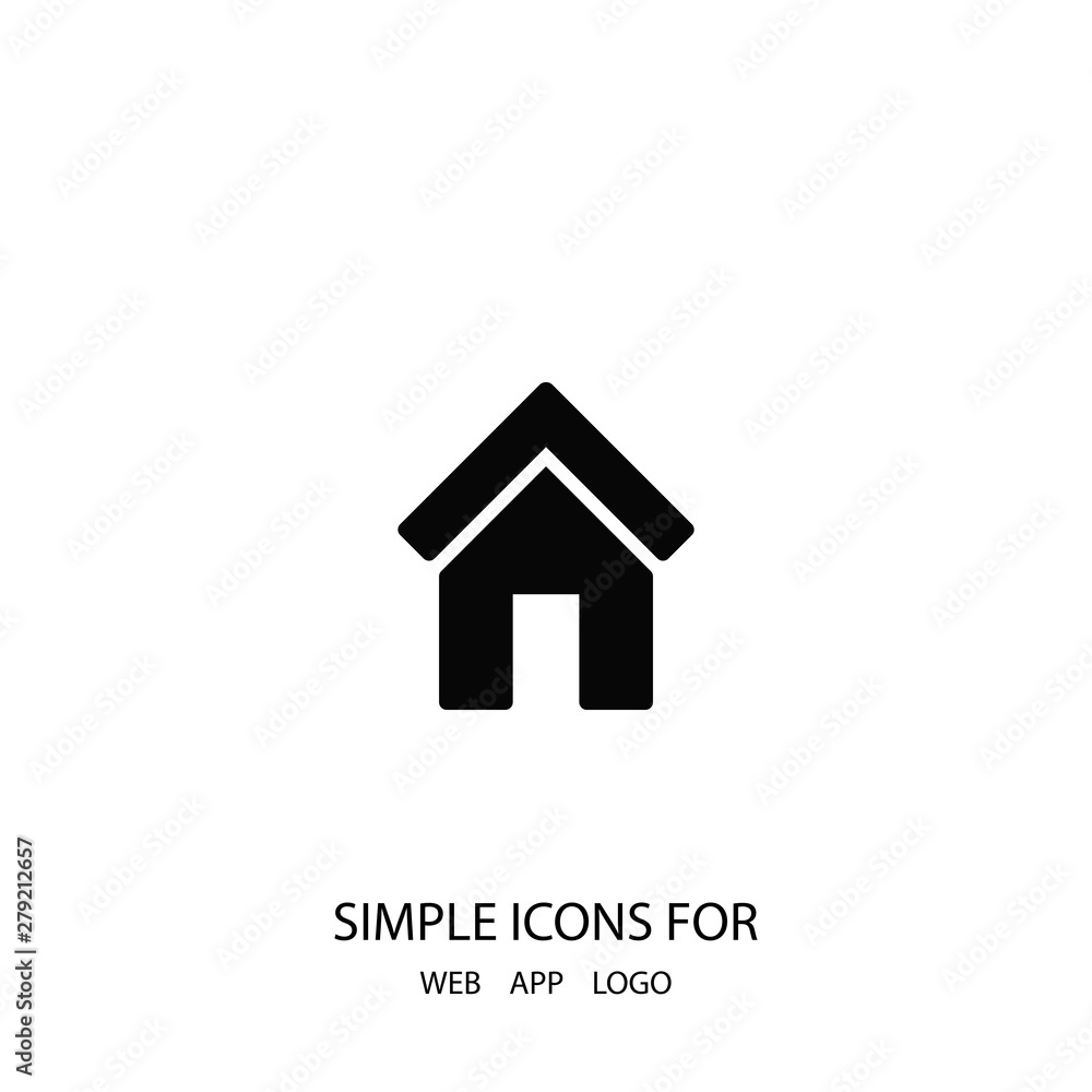 Home vector icon to be used in web applications, mobile applications and print media. A sign of a house. Home vector icon to be used in web applications, mobile applications and print media. A sign of a house.