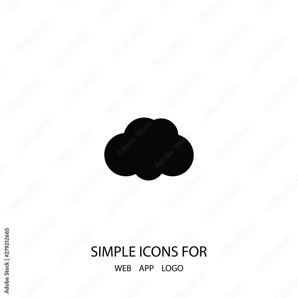 A cloud icon vector. A cloud vector graphic illustration. A symbol of a cloud A cloud icon vector. A cloud vector graphic illustration. A symbol of a cloud
